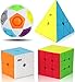 Speed Cube Set, Roxenda Magic Cube Set of 2x2x2 3x3x3 4x4x4 5x5x5 Stickerless Speed Puzzle Cube with Gift Box, IQ Games Puzzles for Kids