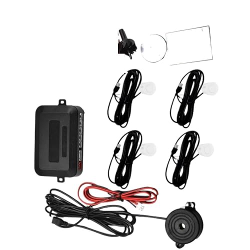 Image of HFVUYAR PDC Parking Aid Sensor 12V Car Parking Sensor Kit Sensors Reverse up Radar Sound Alert Indicator 22mm 4 Probe Sound Alert Universal