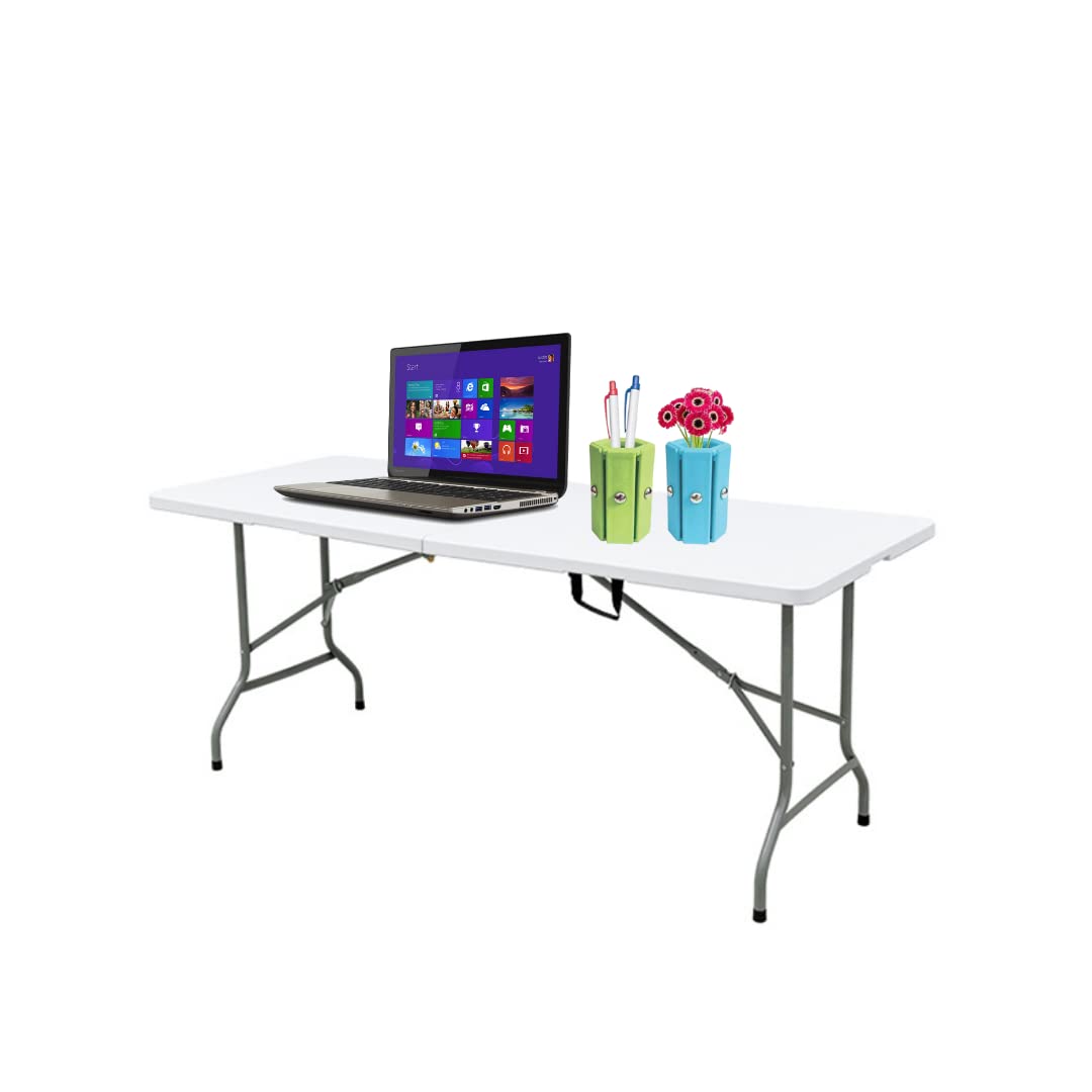 Sulfar Class SU-CN-OD-DN-BM0 Heavy Duty Folding Table Centerfold, Ideal for Crafts, Outdoor Events, Convenient Carry Handle, 6-Feet, White - 180 * 70 cm