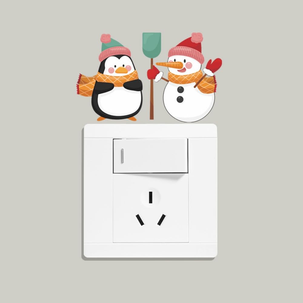 SXAOUIM Christmas Decor Sticker Christmas Decorations Window Décor Ornaments Switch Stickers Toilet Stickers Glass Stickers Xmas Party Supplies