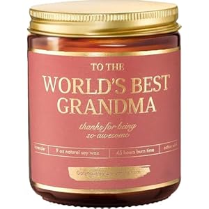 Worlds Best Grandma Candle Natural Soy Candle for The Best Grandparent Ever Christmas Gift for Grandmas Grandmother Present Ideas Gifts Idea from Grandson or Granddaughter for Grandparents
