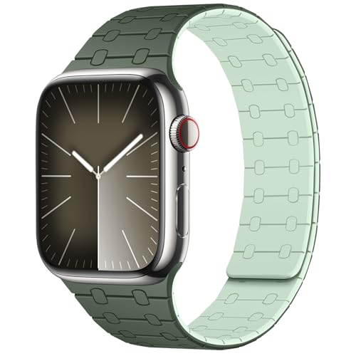 Bracelet Apple Watch compatible iWatch Ultra 2 10 9 8 SE silicone magnétique