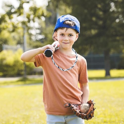 3 Pieces Baseball Necklaces Three Colors Three Braided Rope Tornado Titanium Necklaces Sport Rope Necklaces for Boys Men Player4