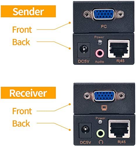 Moerisical Vga Cat5E Cat6 Extender 300Ft Video Repeater Over Ethernet Cable, Up To 100M, Sender+Receiver #TOP3
