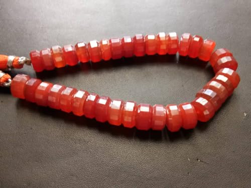 Cornaline perlée à facettes 11mm pour création joaillerie haut de gamme - 7