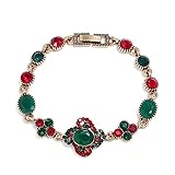 MINDONG HZH Pulsera de Piedra Señoras Piedra semipreciosa Pulsera de Resina Piedra Preciosa curativa Piedra Natural Pulsera Ajustable Moda Vintage Bisutería para Mujer