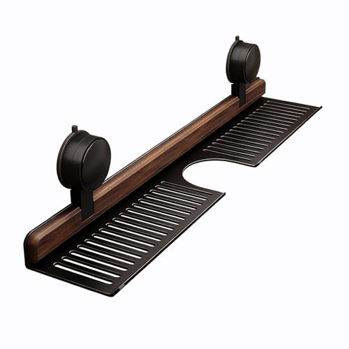LINRIYOU Bathroom Sink Shelf Over Faucet No Drill 20 Inch Black