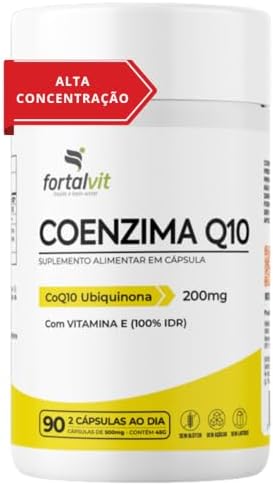 Coenzima Q10 200mg - 90 Cápsulas, CQ10 + Vitamina E 100% IDR, For...