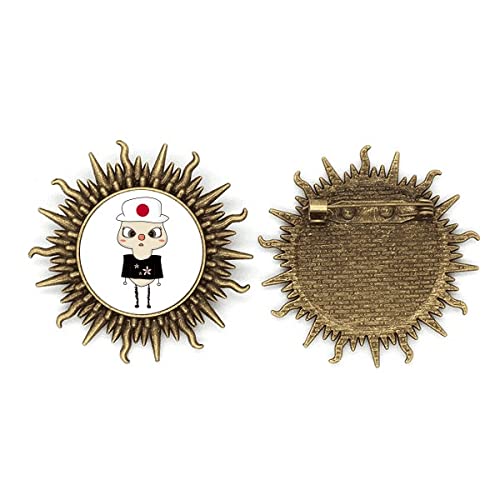 Broche drapeau Japon avec crochet de sécurité anti-perte pour veste
