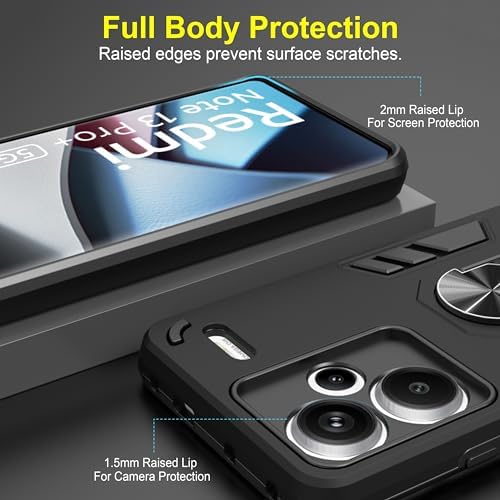Image of NDCOM for Redmi Note 13 Pro Plus Back Cover | Protective Redmi Note 13 Pro Plus 5G Back Cover | Ring Holder Case
