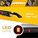 AMSPRAC Rear Bumper Diffuser with Exhaust Tips fit for Mercedes Benz C-Class W205 C63 C63S AMG Sedan 4Doors 2015-2018,Rear Lower Bumper Molding Kit with LED Red Light,Carbon Fiber Look