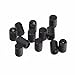 Sunmns 12 Pack Aluminium Tire Stem Valve Caps Air Cover for Car Motorcycle Bike (Black)