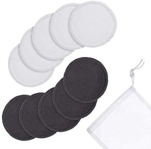 Reusable Bamboo Make up Remover Pads | Perfect for Facial, Eye, Nails & Baby Care | Washable Organic Pads with Laundry Bag | 10 Pads/Pack | Safe For Sensitive Skin Eco-Friendly/Zero Waste/Plastic Free