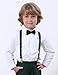 A&J DESIGN Emerald Green Suspenders and Bow Tie for Men and Women Youth Christmas Suspender and Bowtie Set Hunter Green Kids Halloween Photography School Tux Costume 42 Inches