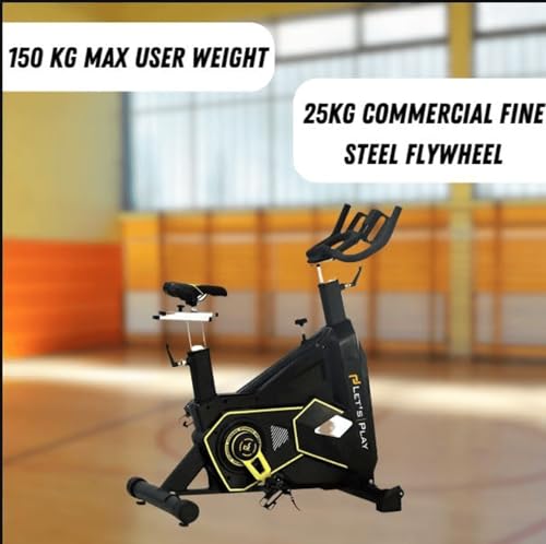 Image of LET'S PLAY Sb-016 Commercial Spin Bike Exercise Cycle For Home Gym Fitness Workout Cardio Training, 25 Kg Flywheel, 50 Level Adjustable Resistance, Silent Belt Drive,150kg User Weight Support