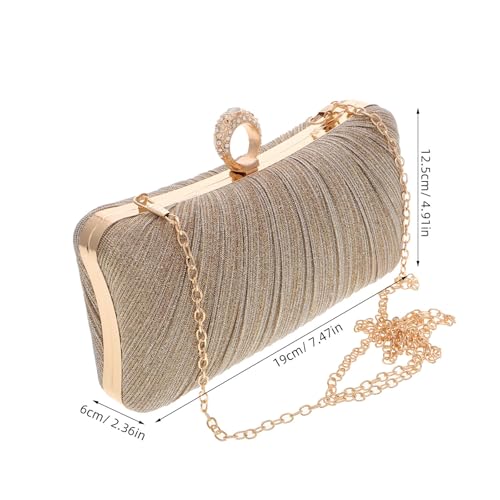 Pochette dorée haut de gamme design plissé unique en satin