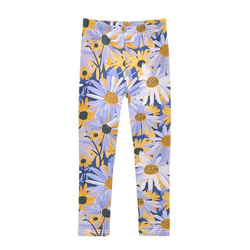 Purple Flower X Girls Leggings Athletic Pants Tights Stretch Bottom