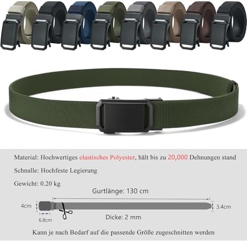 LionVII Elastische ratelriem met automatische gesp, verstelbaar en