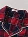 Latuza Men's Plaid Cotton Flannel Pajama Top Long Sleeve Button Down Sleep Shirt, Red, X-Large