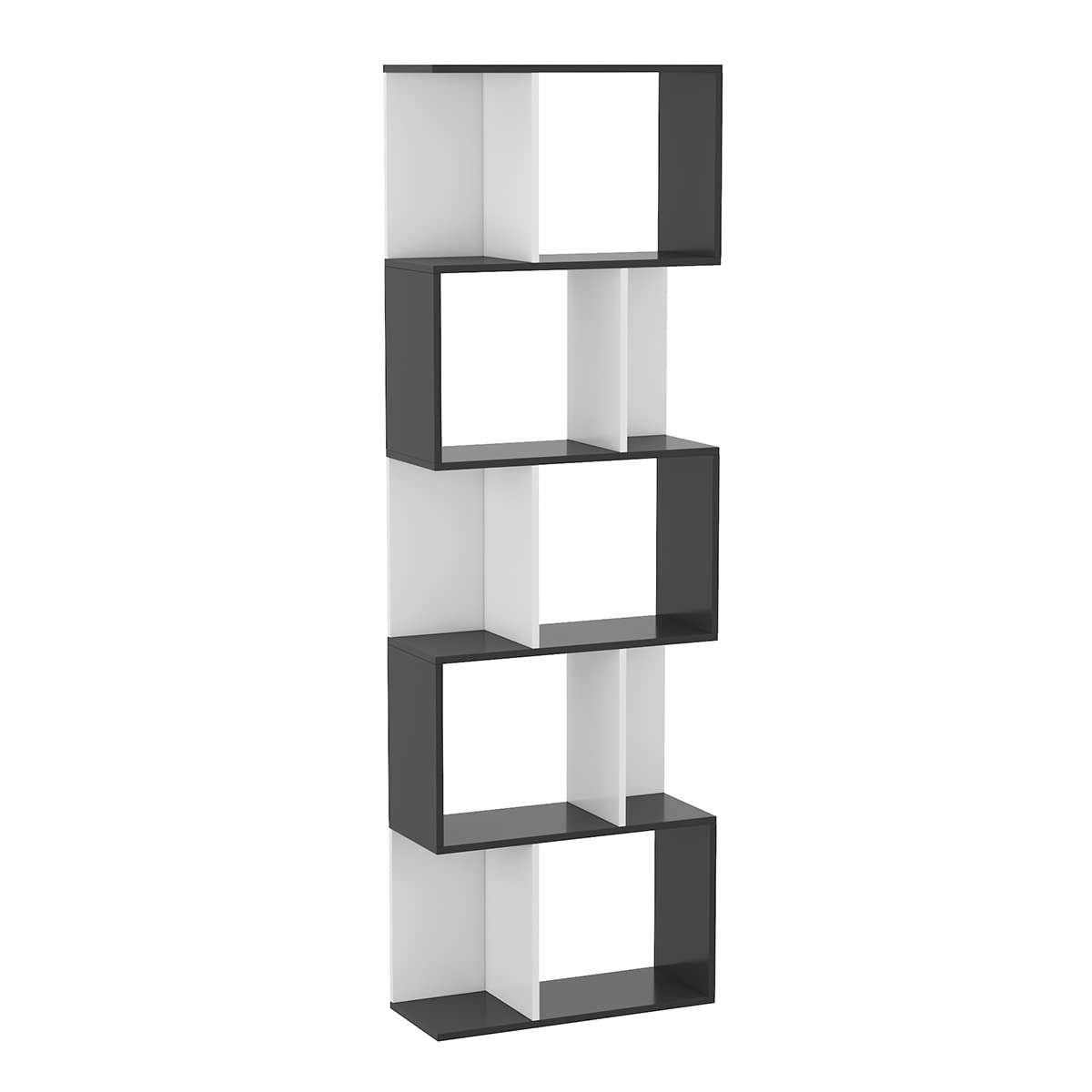 Buy VANSPACE Wood Bookcase Bookshelf Rack S Shape 5Tier Bookcase