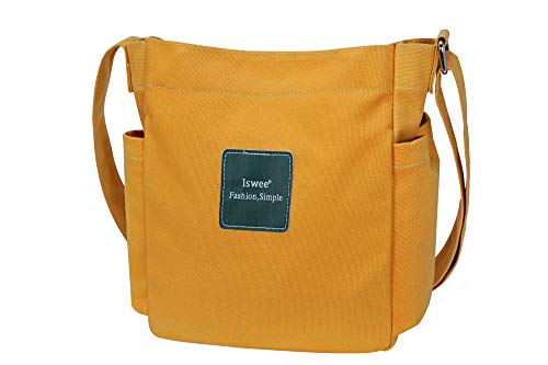 Iswee Womenâ€™s Canvas Shoulder Bag Small Hobo Purse and Handbag Crossbody Bag Messenger Bags (Yellow)