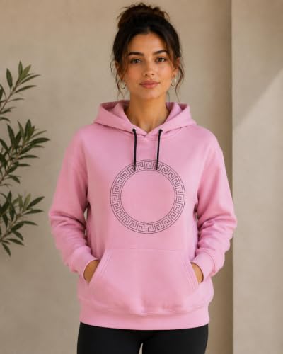 Image of Women's Luxury Rhinestone Geometric Circle Pullover Hoodies for Women