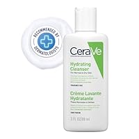 CeraVe Hydrating Cleanser Face Wash 88ml, Mini Travel Size, For Normal to Dry Skin, Hyaluronic Acid + 3 Essential Ceramides, Cleanses & Hydrates without Disrupting Face & Body Natural Skin Barrier