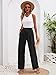 Heymoments Women's Wide Leg Lounge Pants with Pockets Black Large Lightweight High Waisted Adjustable Tie Knot Loose Comfy Casual Trousers