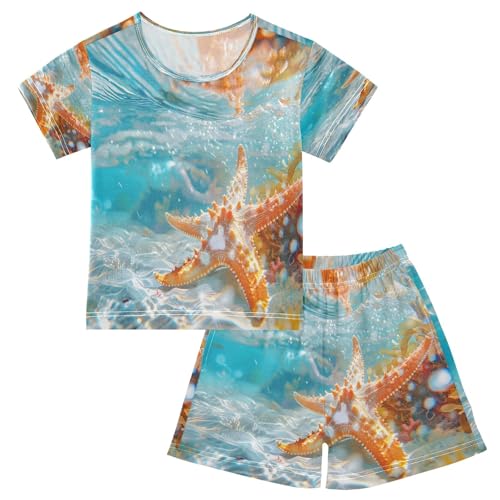 Starfish Kids Pjs Set Boys Girls Summer Short-Sleeve Sleepwear Pajamas 2PCS