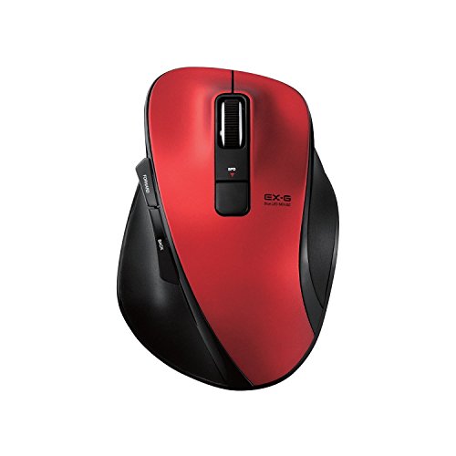 ELECOM マウス ワイヤレス Bluetooth BlueLED 5ボタン Lサイズ レッド M-XG2BBRD