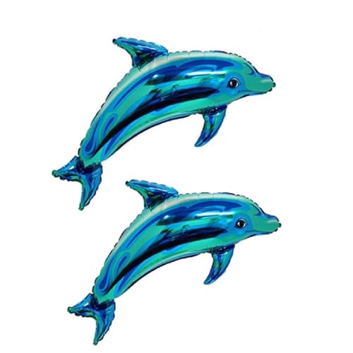 Image of AR GIFTZADDA Baby Shark Birthday Decorations, Baby Shark /Fish /Dolphin Party Supplies for Boys Girls Kids 1st 2nd 3rd 4th 5th Party Decorations (Dolphin 2 Pcs)