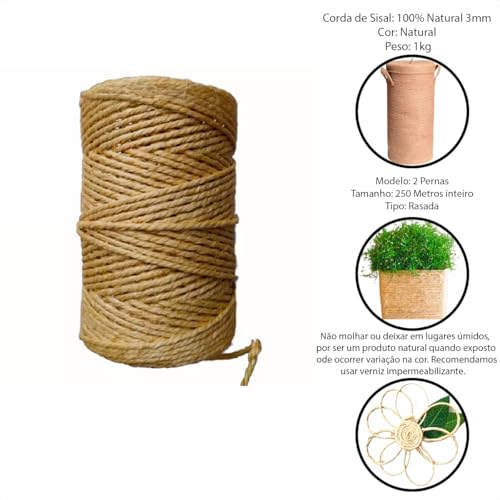BARBANTE DE SISAL LASIS 3MM 250M 500/2