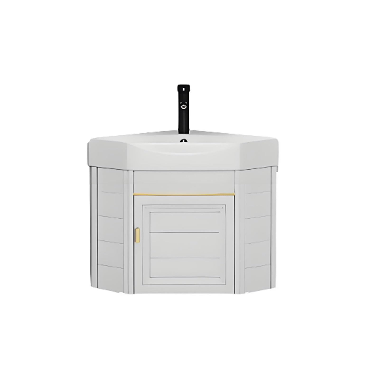AYCDL Corner Bathroom Vanity with Sink and Faucet Wall Mount Compact Bathroom Cabinet for Small Spaces,White-A38cm/14.9in