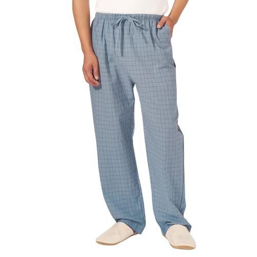 Pantalon de pyjama à carreaux homme en coton respirant et taille élastique