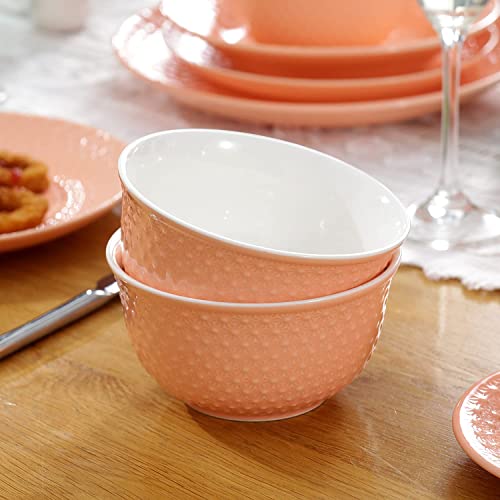 suntun Geschirrset 6 Personen, 36 teilig Porzellan Retro Orange Tafelservice Geschirr-service Kombiservice mit 6 Speiseteller, 6 Suppenteller, 6 Kuchenteller, 6 Schalen, 6 Kaffeetassen, 6 Untertassen - Image 6
