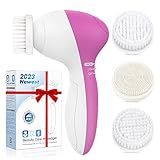 Facial Cleansing Brush Face Scrubber: COSLUS 3in1 JBK-D Electric Exfoliating Spin Cleanser Device Waterproof Deep Cleaning Exfoliation Rotating Spa Machine - Electronic Skincare Wash Spinning System