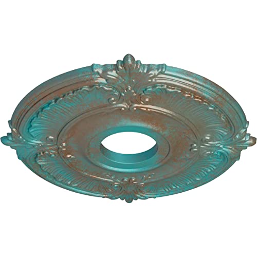 Image of Ekena Millwork CM18ATCGSDecorative Ceiling Medallions Modeled After Original Historical Patterns & Designs, Copper Green Patina