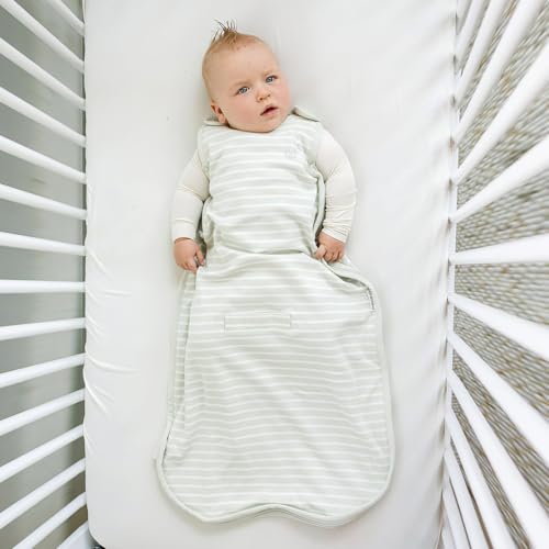 Image of Woolino Ultimate Baby Sleep Sack - 4 Season Merino Wool Sleeping Bag, Organic Cotton Outer, Temp Regulating Blanket, Adjustable Sleep Sack Universal Size 2-24 Months - Birch Gray