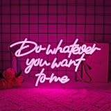 Do Whatever You Want for Me Neon Sign Bar Decor Pink Led Neon Lights Signs for Wall Decor USB Powered Led for Room Decoration