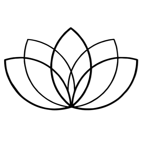 Slickss Lotus Flower Wall Art, Minimalist Line Art Metal Decor - Geometric Lotus Design for Yoga Studio, Bedroom, Living room(15.1" x 9.4")