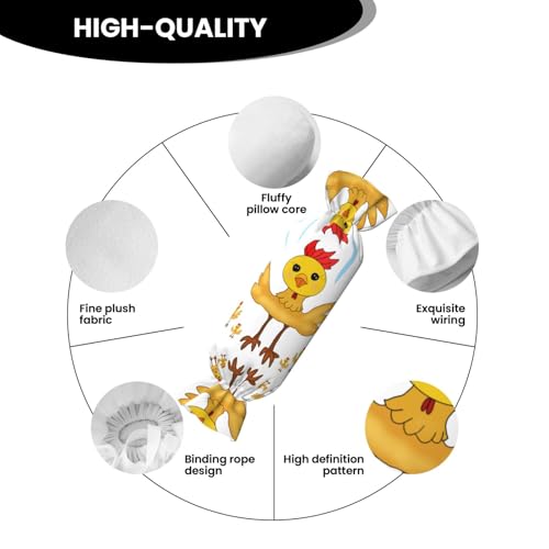 Oreiller cylindrique coq pour voyage et maison - 7