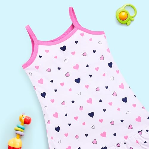 Image of LuvLap Baby Girl 100% Cotton Sleevless Girls Frock Pack of 3
