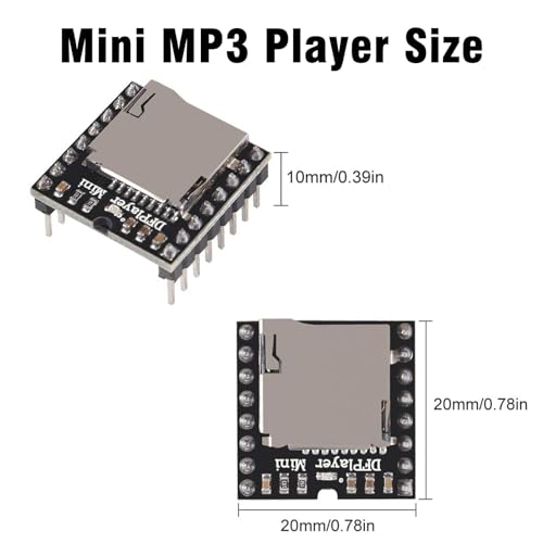 Dfplayer Mini Entwicklungsboard RUIZHI 5 Stück Mini MP3 Player DFPlayer Master Module stabile und zuverlässige Speicherübertaktung, eine Option für konstante Spannung kompatibel mit Arduino