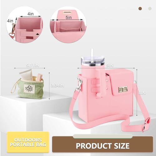 Outdoor Portable Crossbody Water Bottle Storage Bag, Adjustable Water Bottle Holder Suitable for Most Cups (Black)2