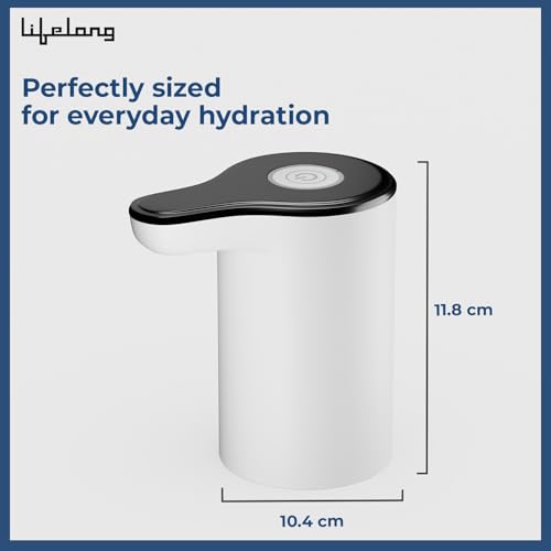 Image of Lifelong Automatic Water Dispenser Pump for 20 Litre Bottle | USB Rechargeable Electric Water Pump with 1200mAh Battery | One Touch Operation | Portable Water Dispenser for Home, Office & Travel