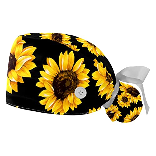 Turban bouffant à fleurs pour la cuisine et les soins esthétiques
