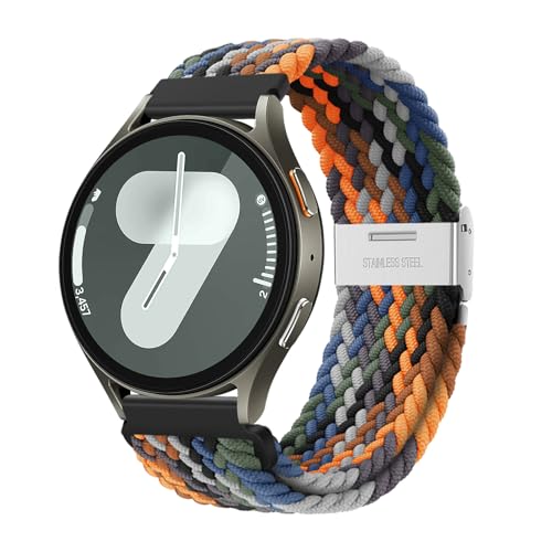 Image of XMUXI 20mm Braided Watch Straps Compatible with Samsung Galaxy Watch 6 Classic Strap 43mm 47mm /Galaxy Watch 7 6 5 4 Nylon Solo Loop Replacement Watch Band for Amazfit GTS 4 (No Watch)