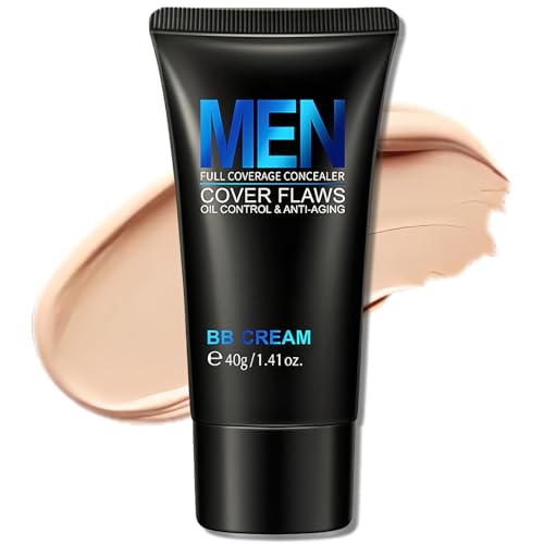 Fulforlov Men's BB Cream Foundation - Full Coverage, Matte Finish, Hydrating Face Cream for a Flawless, Balanced Complexion. Lightweight & Non-Greasy