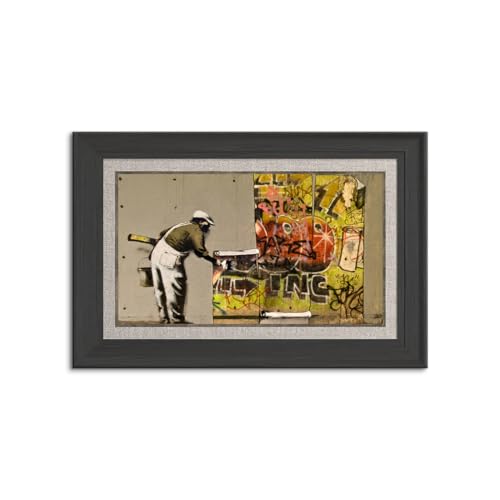 ?風景画 アート キャンバス パネル バンクシー Banksy 木枠付きの完成品 長方形 モダン 雑貨 絵画 油絵 (60x90cm(24x36in),D)