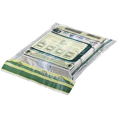 ControlTek SafeLok 9" x 12", Clear, 100 Bags, Tamper-Evident Deposit Bags for Cash Handling & Valuables, Moisture, Heat and Cold Sensitive Ink, Tear-off receipt + Large Barcodes 585087 Cover